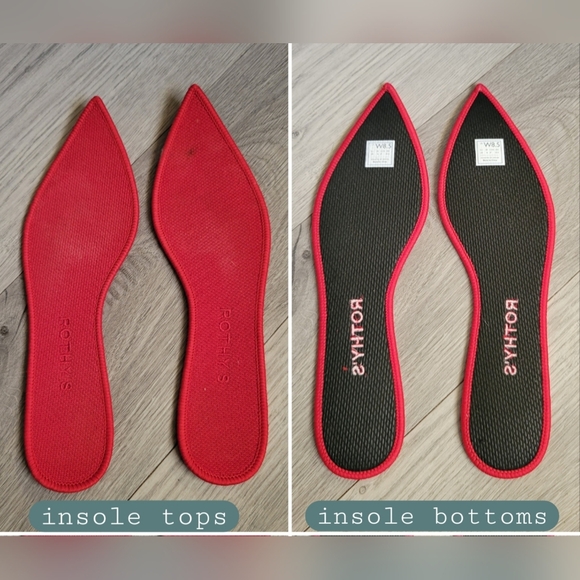 Rothy's The Point Chili Red Flats, Red Trim Insoles, Women's US 8.5 EU 39 - Picture 12 of 16